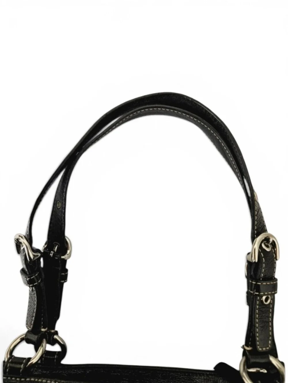 Coach Gallery Zippered Tote Bag in Black Patent Cowhide Leather F13761